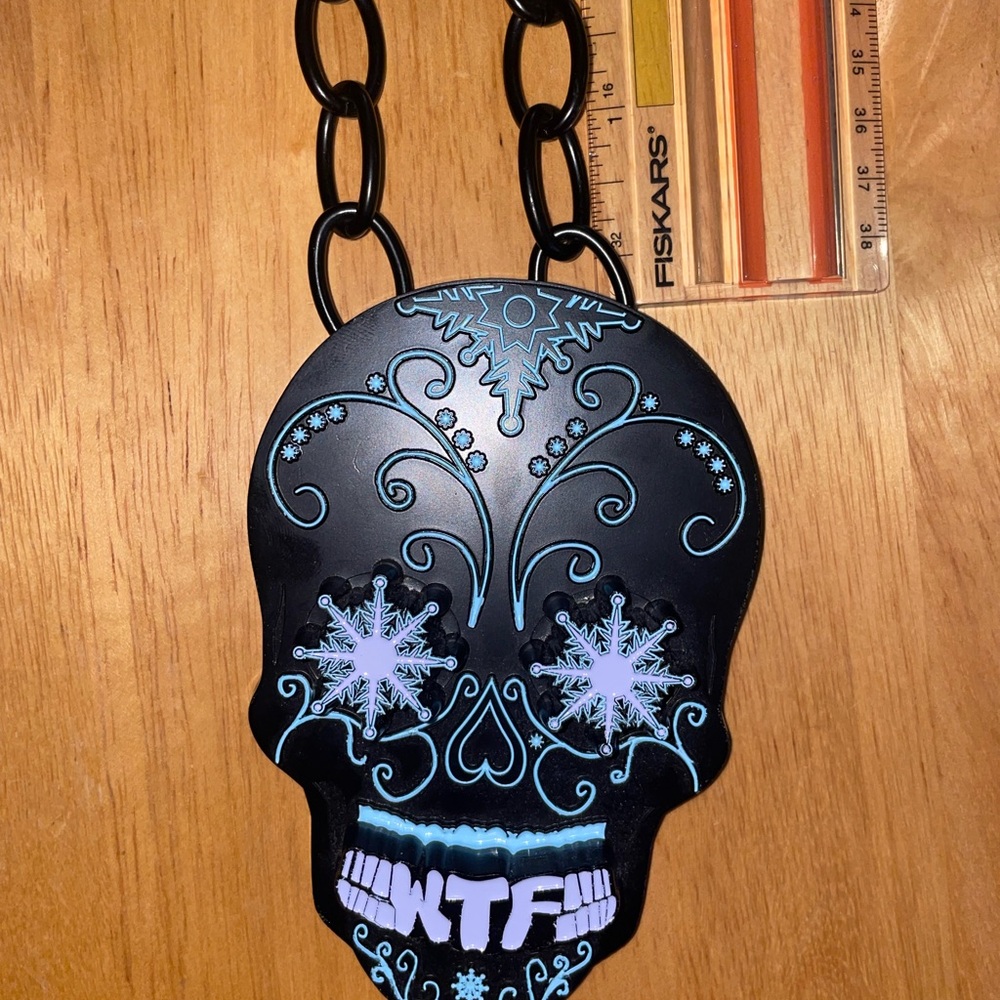 WTF Sugar Skull Metal On 30+” Chain